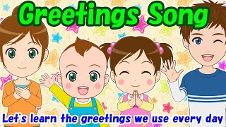 【Greetings Song】Educational videos  Nursery Rhymes  Kids Songs  Lifestyle habits  HoppySmile [upl. by Ayhtnic]