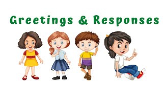 Greetings for kids in English for toddlers kids and preschool babies  Free Online Preschool [upl. by Arob]